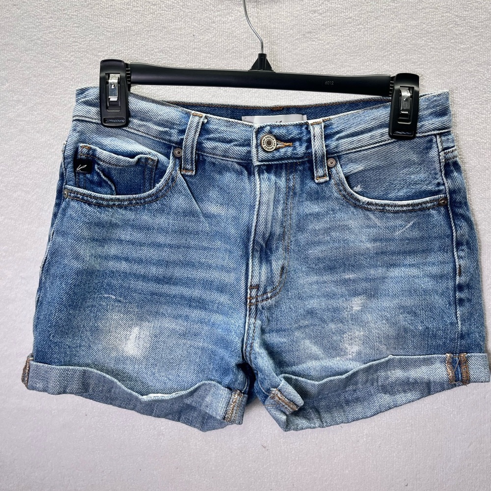 KanCan Denim Cut off Jean Shorts Womens 3/25 Blue Stretch Cute Summer‎ Chic 2495